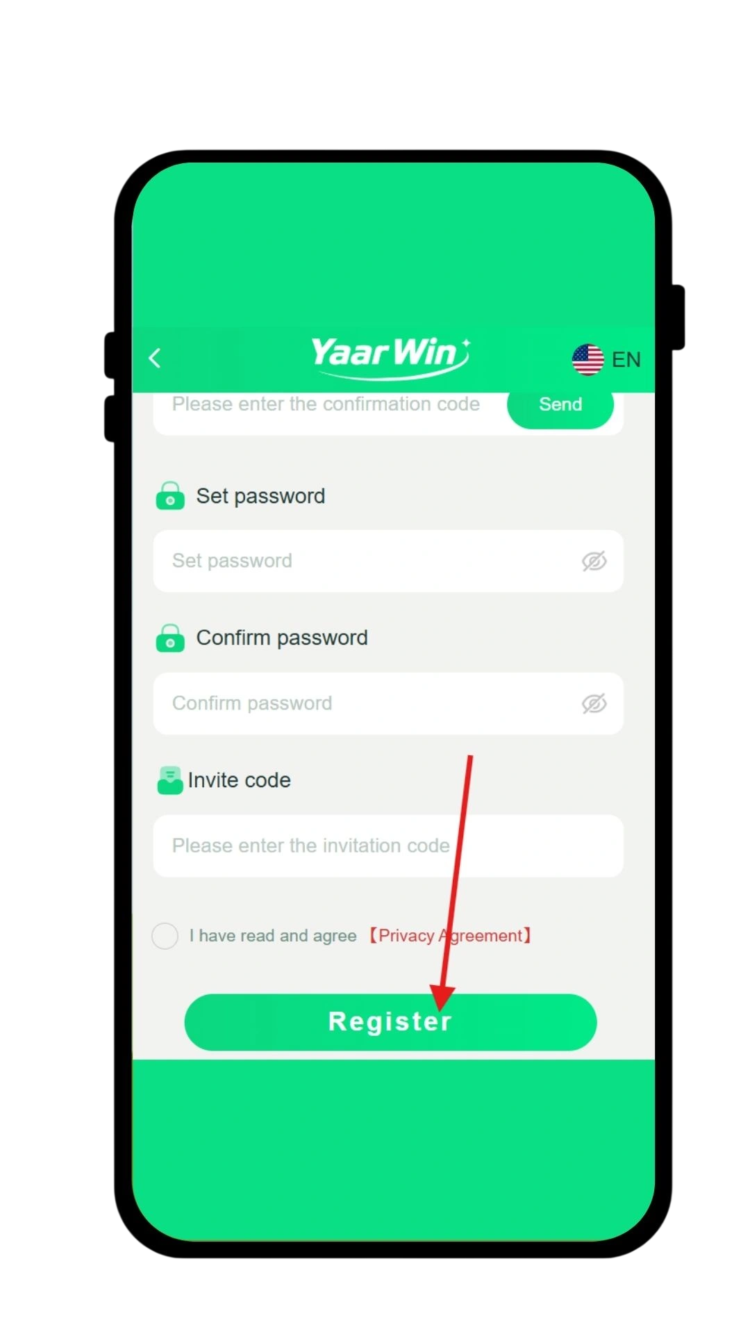 Click on the Register button